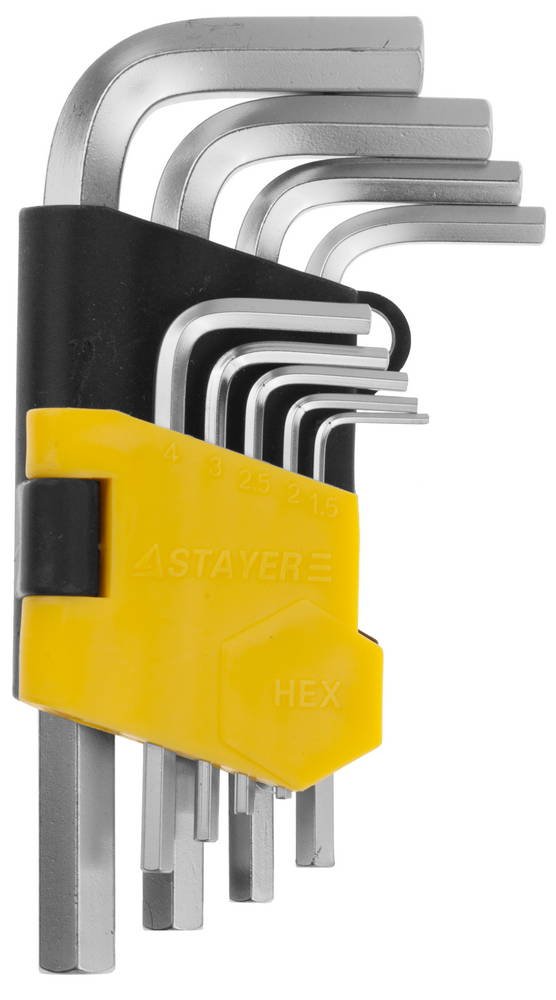 STAYER HERCULES HEX, 9 шт, набор коротких шестигранных ключей (2740-H9)