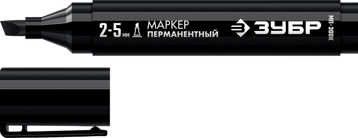 ЗУБР МП-300К чёрный, 2-5 мм, клиновидный перманентный маркер (06323-2)