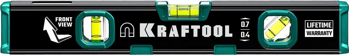 KRAFTOOL KOMPAKT-300, 300 мм, усиленный профиль, с зеркальным глазком, компактный магнитный уровень (34784)