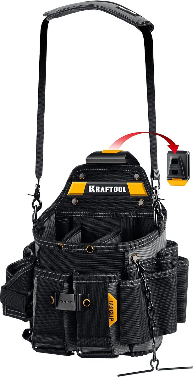 KRAFTOOL KPB-23 поясная сумка с быстросъёмным креплением FastClip, 290 х 310 мм (38766)