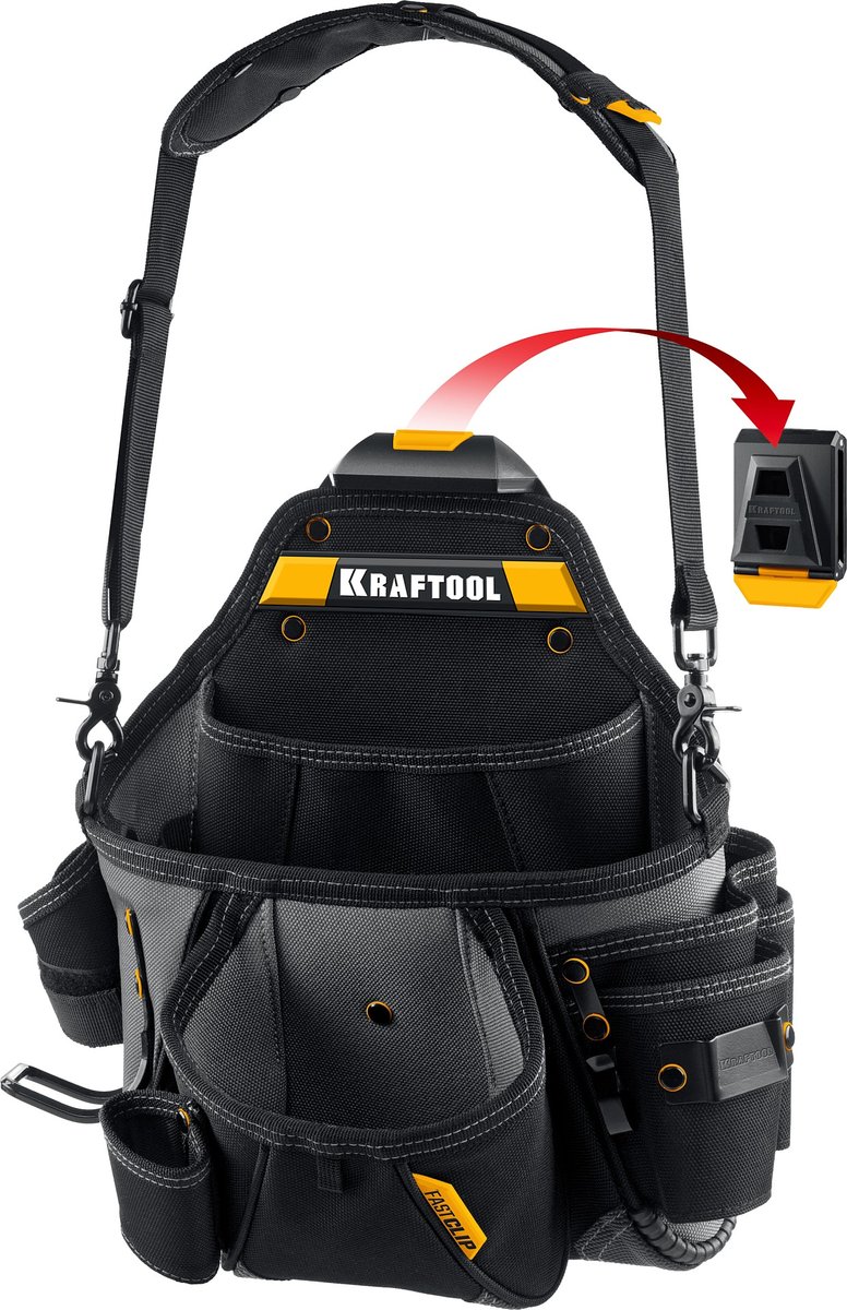 KRAFTOOL KPB-20 поясная сумка с быстросъёмным креплением FastClip, 320 х 310 мм (38767)