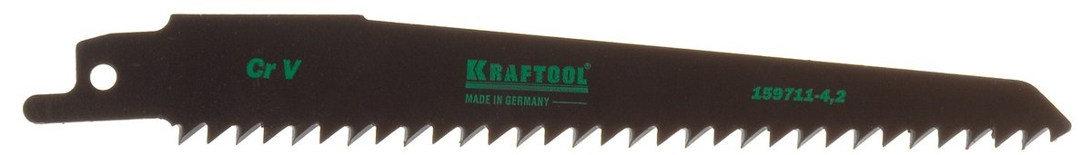 KRAFTOOL S644D, по дереву, шаг 4.2 мм, 130 мм, полотно для сабельной пилы (159711-4,2)