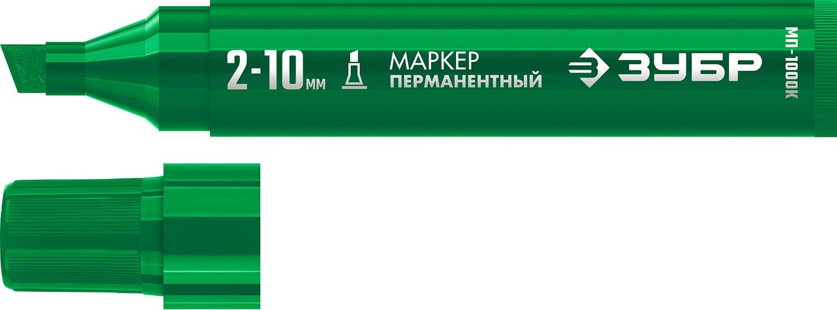 ЗУБР МП-1000К зеленый, 2-10 мм, клиновидный перманентный маркер (06333-4)